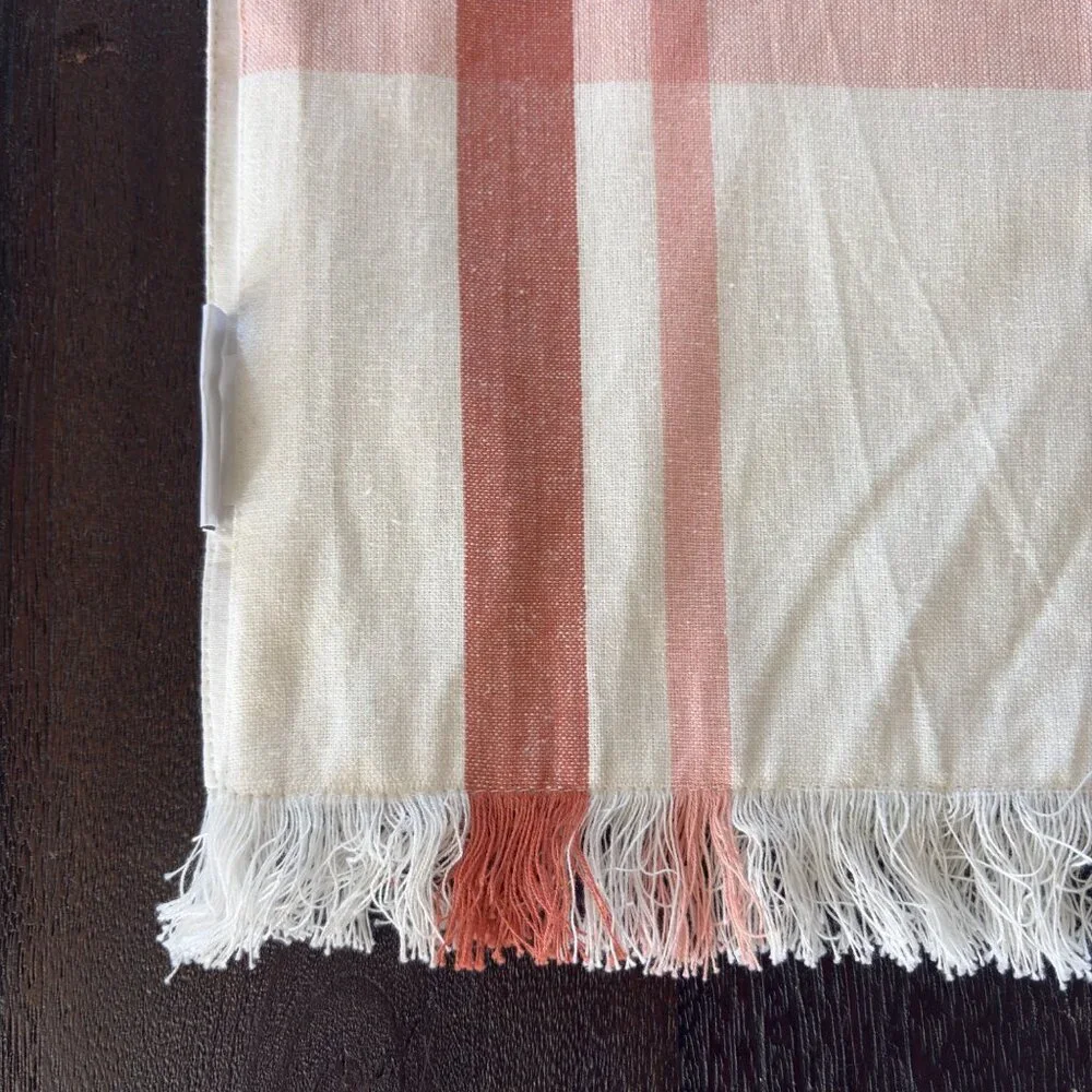 Sur La Table Plaid 100% Cotton Extra Long Table Runner 108 x 16